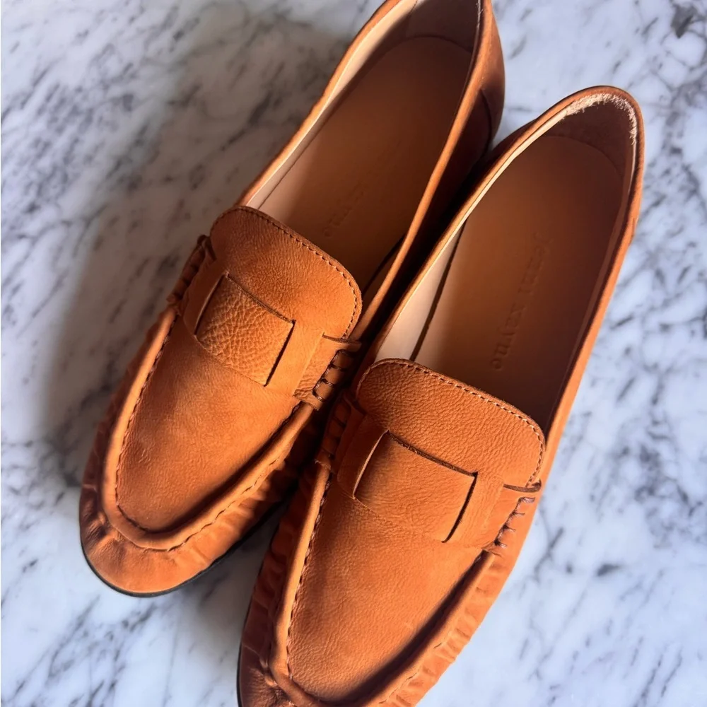 Jenni Kayne Dylan Brown Leather Shoes in Box with Beige Dust Bag